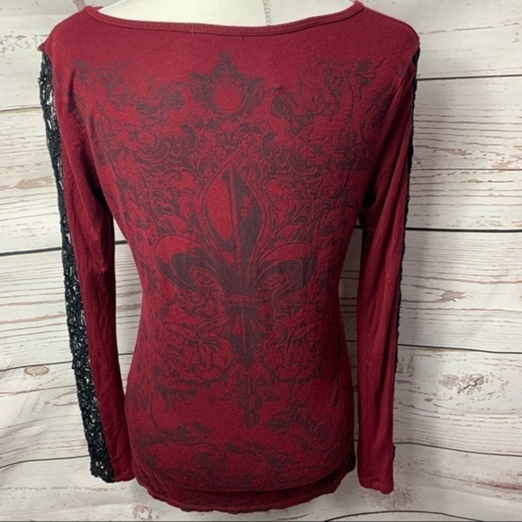 Maurices Embellished Lace Sleeve Top - Picture 4 of 7
